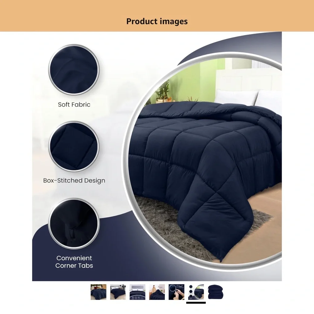 Elegant Navy Comforter by Utopia